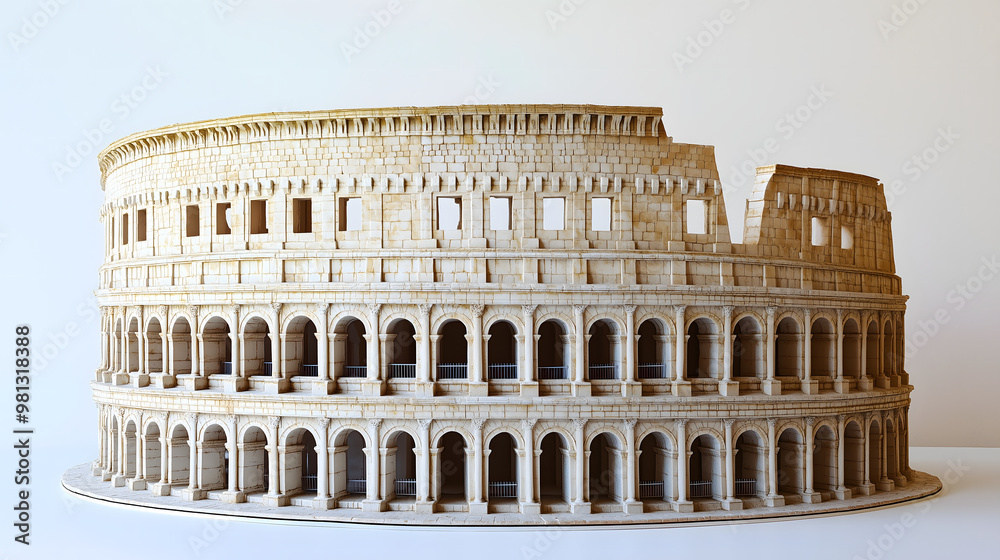 Naklejka premium A Colosseum on White Background