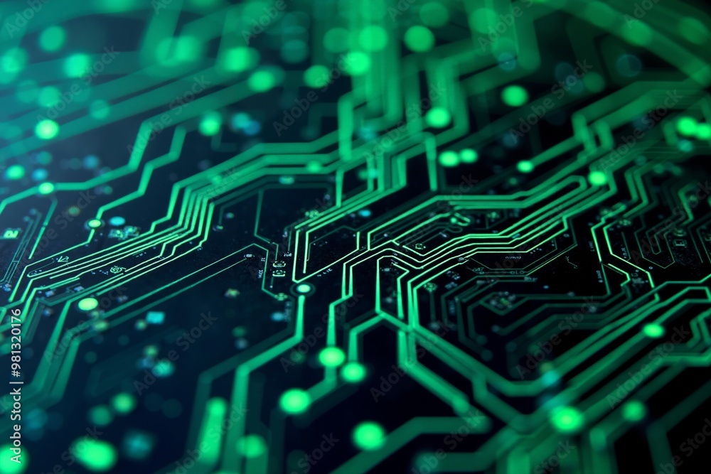 abstract futuristic of circuit board and processor computer, generative AI abstract futuristic of circuit board and processor computer, generative AI