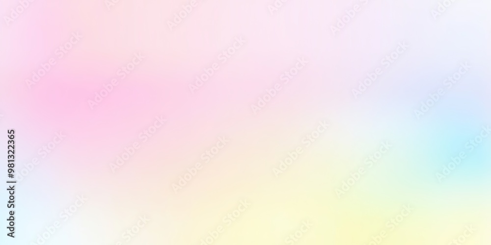 Color gradient background, abstract pastel rainbow. Light blue, pink and yellow color banner gradation texture, vector pink noise texture blur abstract background