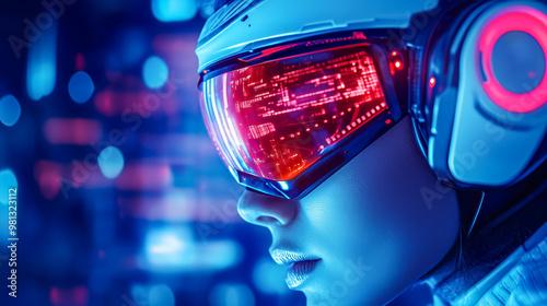 futuristic glasses, ai and automation advanced technology, futuristic digital innovation photo