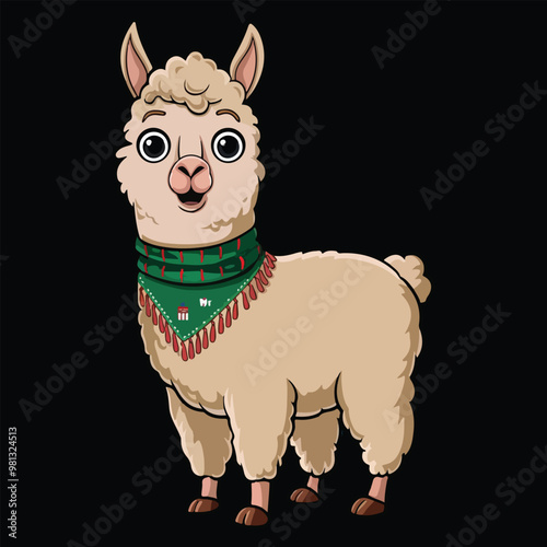 Cute Alpaca Green Muffler Throat