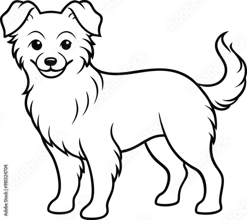 Clean and modern dog logo icon line art vector illustration for fresh visuals