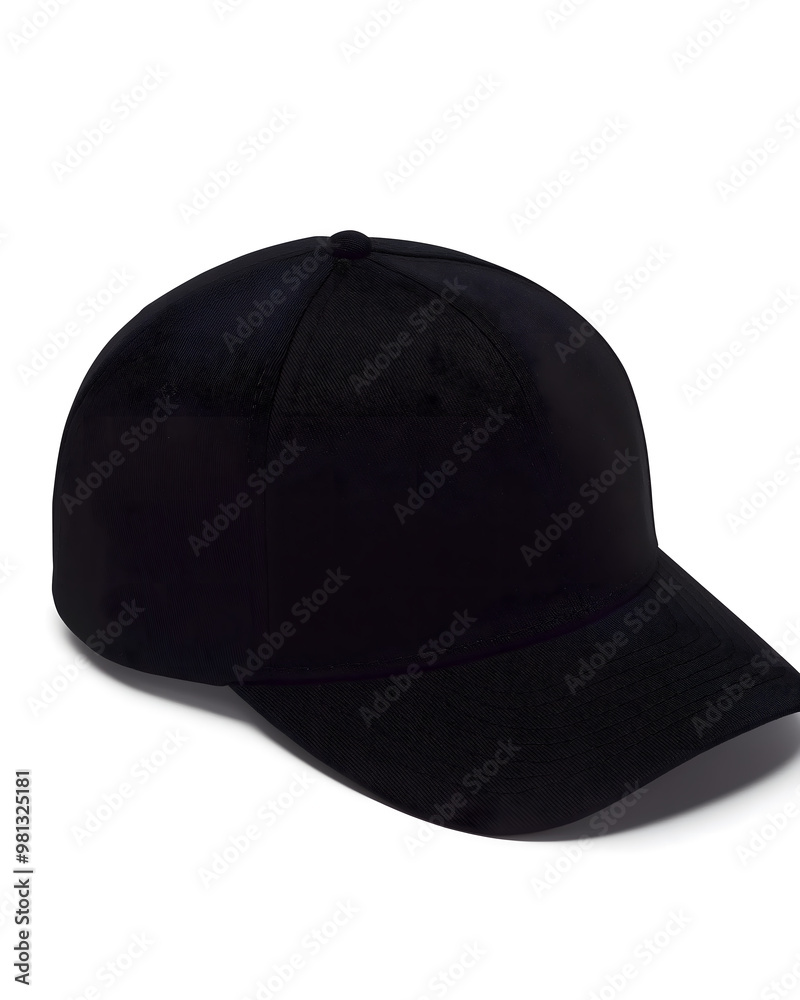 simple black baseball cap with a curved brim