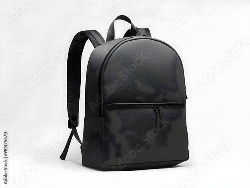 a sleek minimalist backpack made from smooth matte material photo