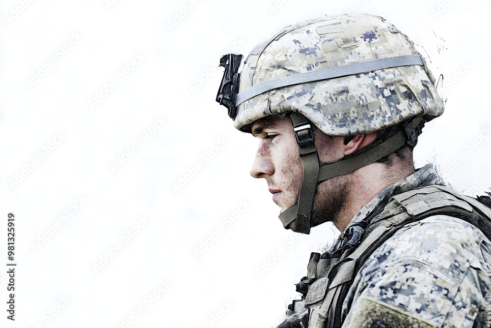 Soldier on White Background Soldier on White Background