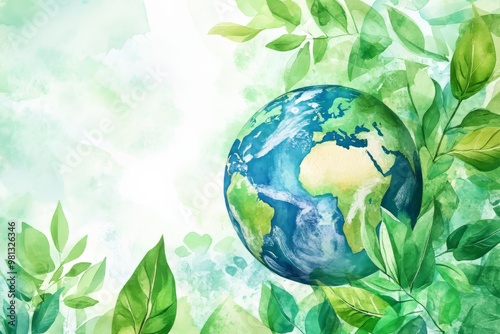 A Vision of Hope: Earth EmbracedGreen Leaves Symbolizing Environmental Sustainability