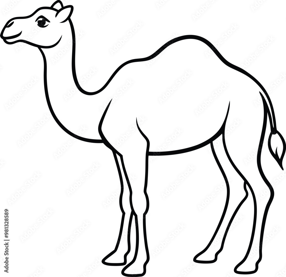 Modern camel logo icon line art vector illustration with a clean and sleek graphic style Modern camel logo icon line art vector illustration with a clean and sleek graphic style