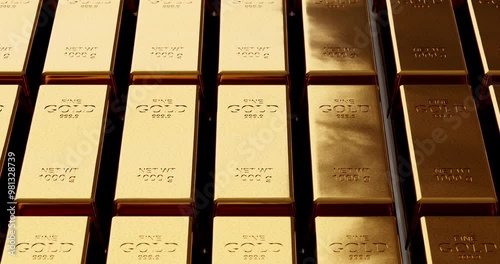 stack of gold fine golden bank finance currency investment for market exchange documentary.Represent business and finance concept idea