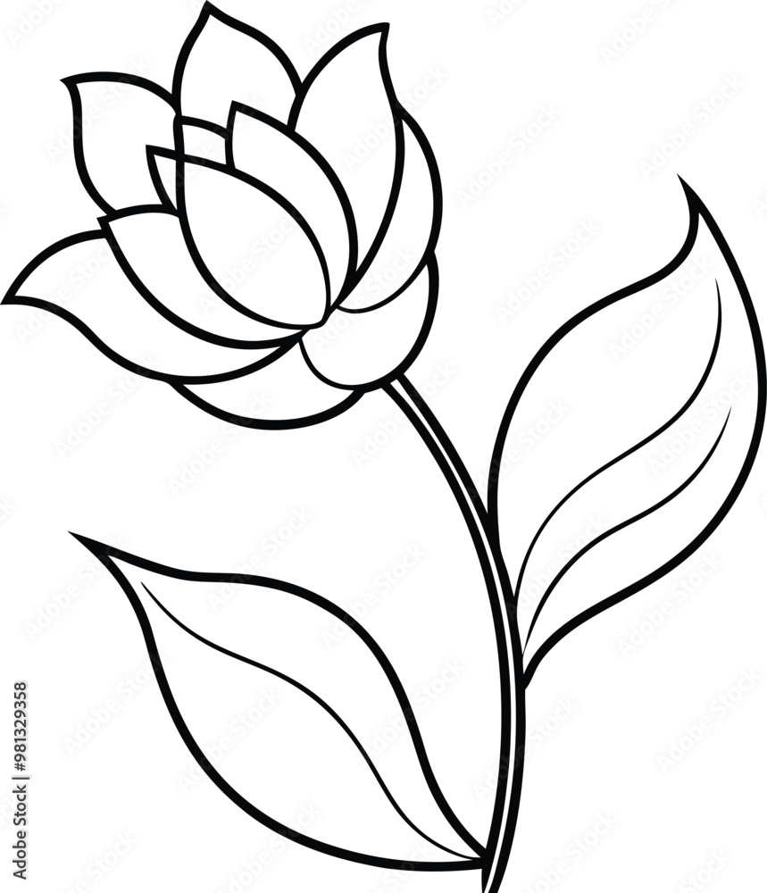 Beautiful flower logo icon line art vector illustration featuring a rose blossom in creative design Beautiful flower logo icon line art vector illustration featuring a rose blossom in creative design