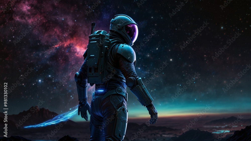 Fototapeta premium Astronaut Exploring the Galaxy