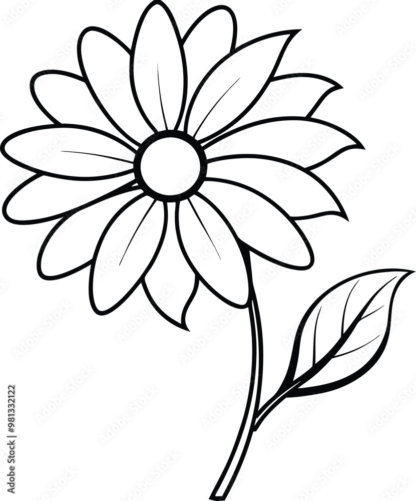 Minimalist daisy flower logo icon line art vector illustration for a fresh and simple style Minimalist daisy flower logo icon line art vector illustration for a fresh and simple style