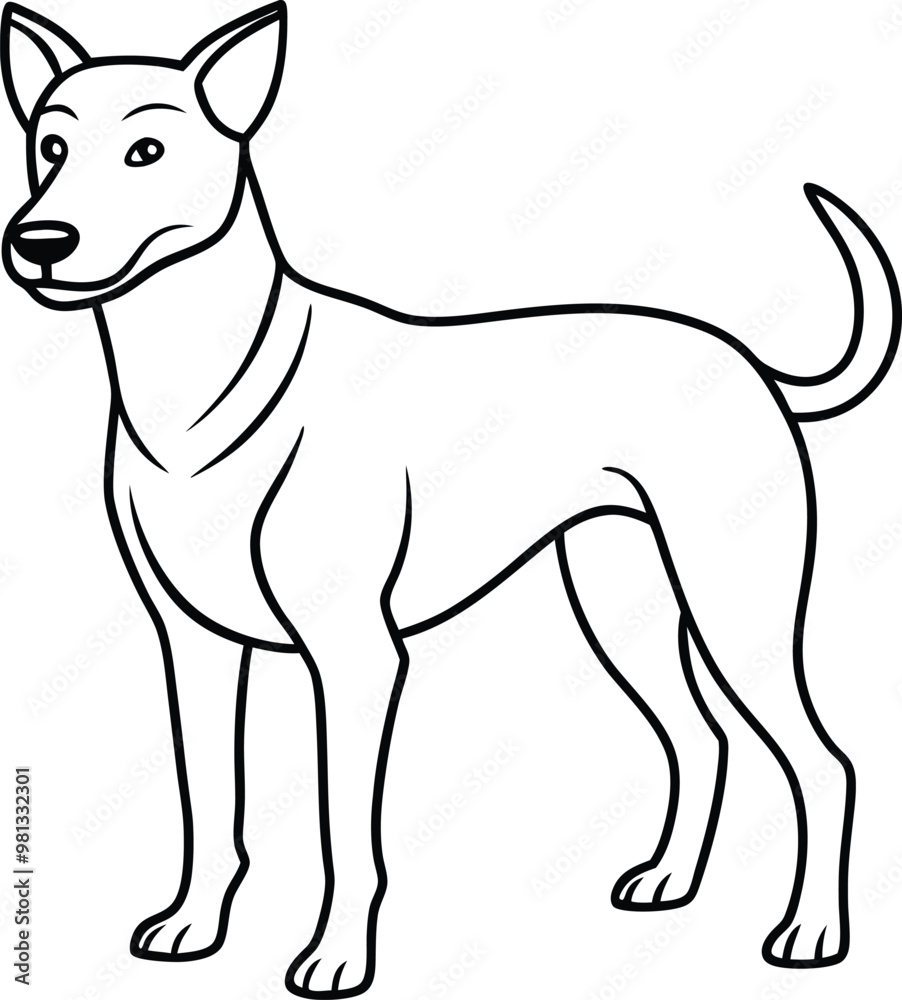 Simple dog logo icon line art vector illustration with a clear outline Simple dog logo icon line art vector illustration with a clear outline
