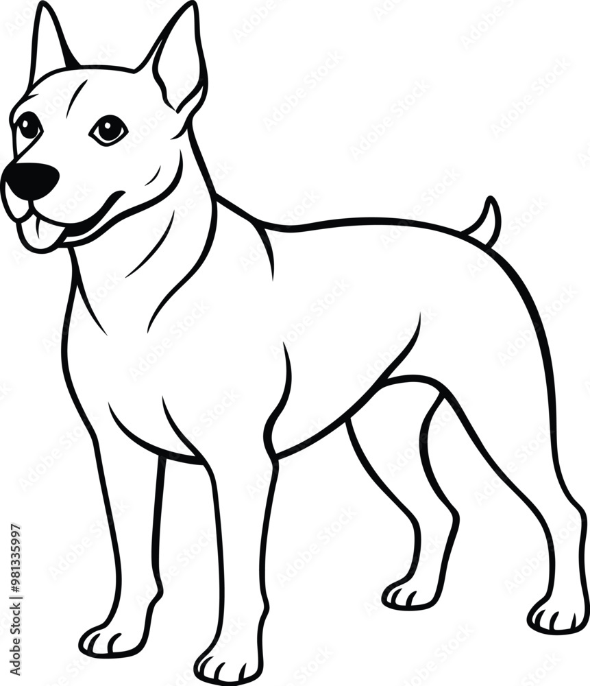 Modern dog logo icon line art vector illustration with a sleek design Modern dog logo icon line art vector illustration with a sleek design