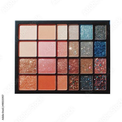 Bright colorful shadows for makeup isolated on white background