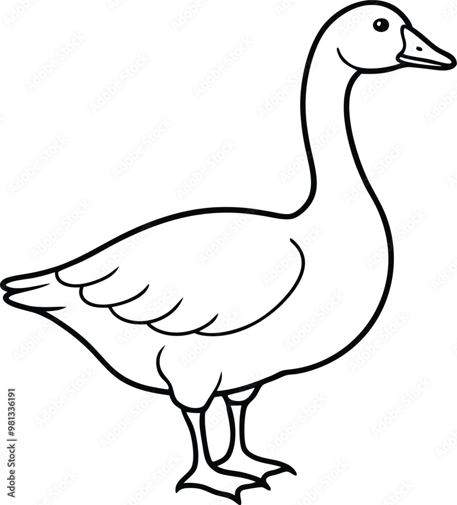 Graceful swan logo icon line art vector illustration with minimalist style Graceful swan logo icon line art vector illustration with minimalist style