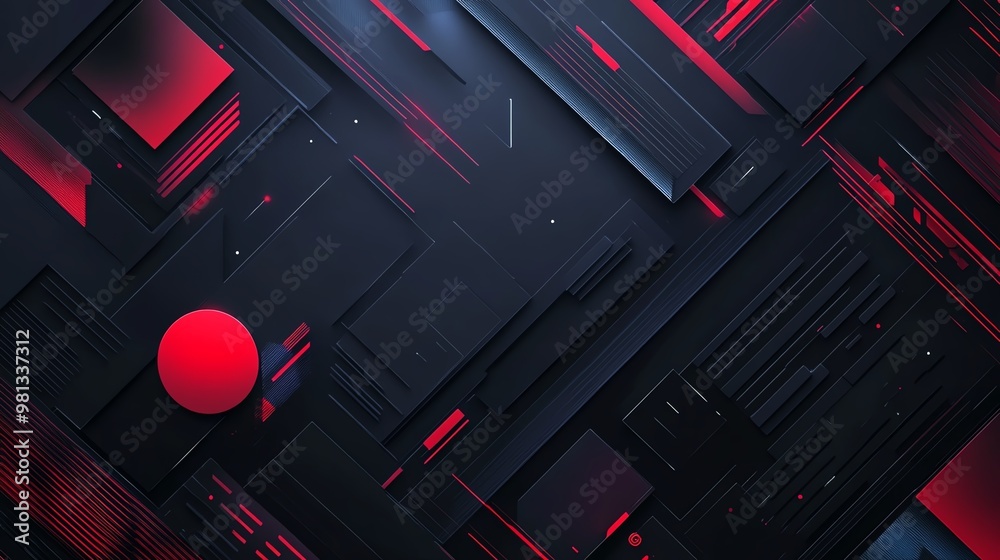 A dynamic abstract background featuring geometric shapes and bold red accents on a dark surface, ideal for modern design projects. A dynamic abstract background featuring geometric shapes and bold red accents on a dark surface, ideal for modern design projects.