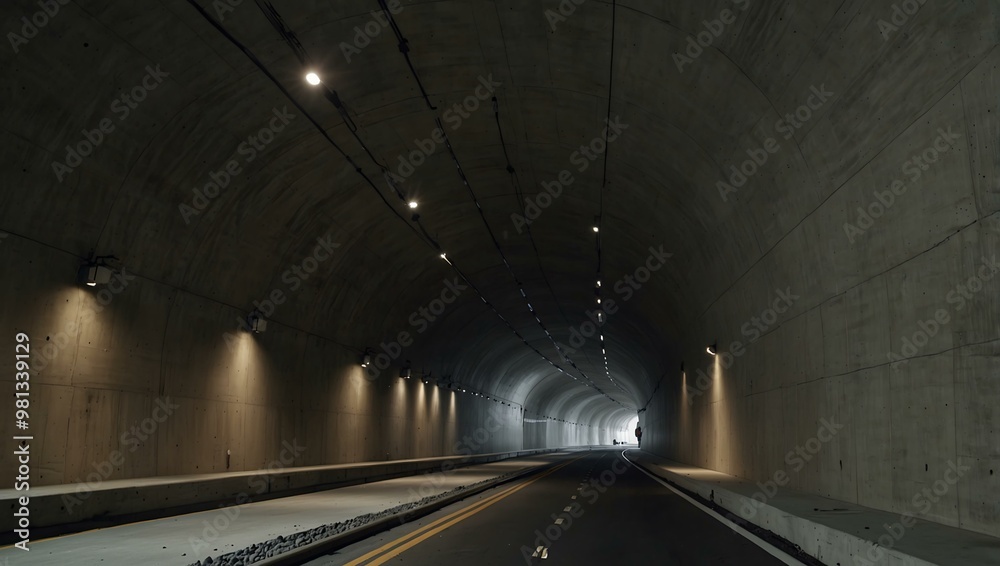 Distant view of a completed tunnel with smooth concrete walls, symbolizing connection and progress. Distant view of a completed tunnel with smooth concrete walls, symbolizing connection and progress.