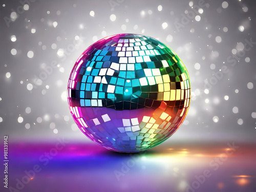 disco ball with disco lights,Ai generated 