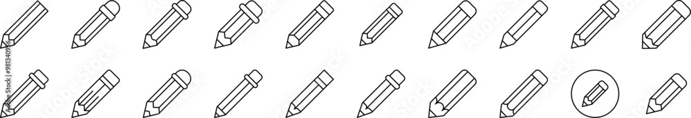 Pen and Pencils Outline Simple Linear Image Collection. Editable Stroke. Suitable for Web Sites, Books, Cards, Apps Pen and Pencils Outline Simple Linear Image Collection. Editable Stroke. Suitable for Web Sites, Books, Cards, Apps