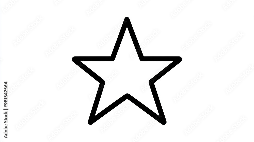 Simple Black Outline Star Graphic on a White Background Used for Various Design Purposes Simple Black Outline Star Graphic on a White Background Used for Various Design Purposes