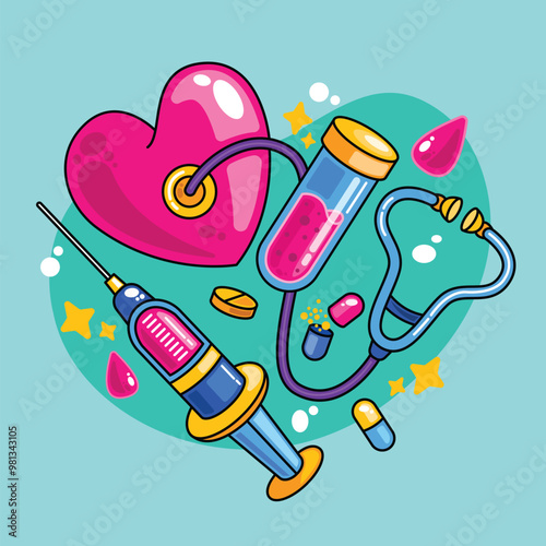 Medical element set vector illustration
