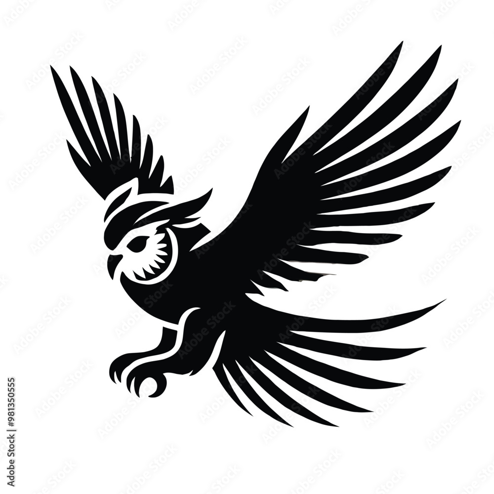 Fototapeta premium Owl Silhouette in Flight