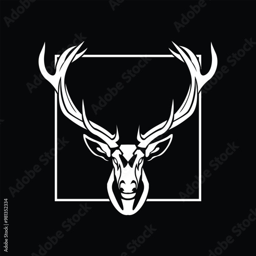 deer head flat design illustration