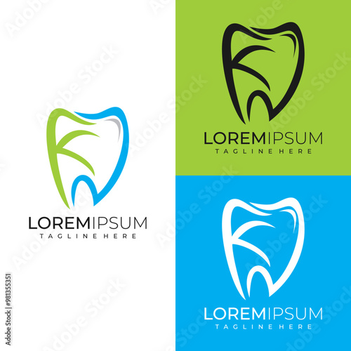 modern dental logo with letter K or KD