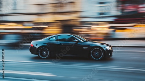 Black Car in Motion Blur