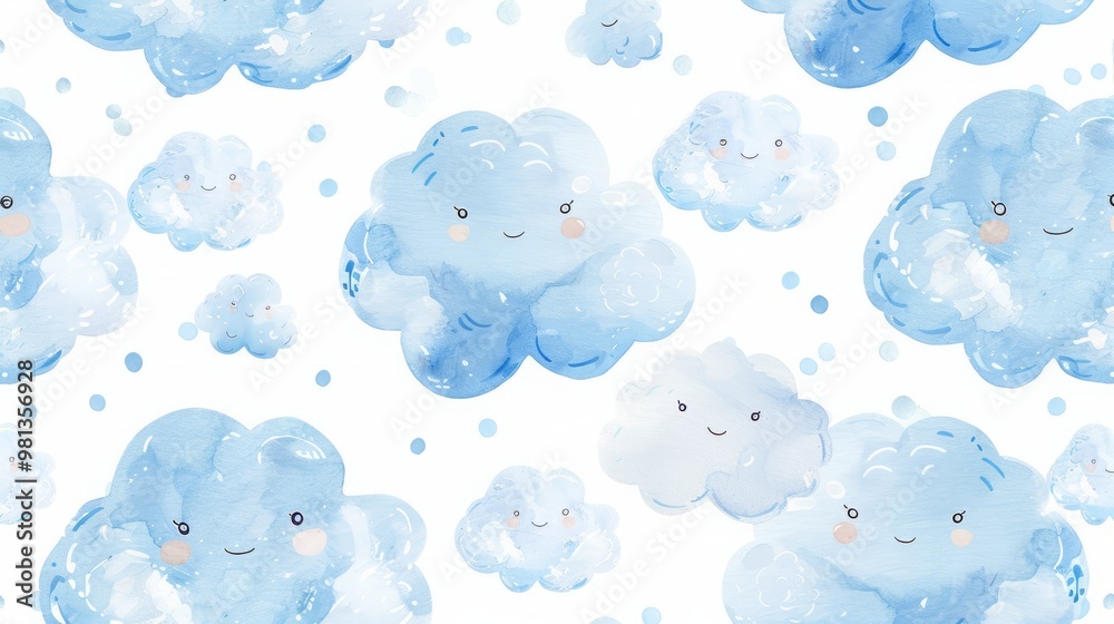 Fototapeta premium Blue clouds background