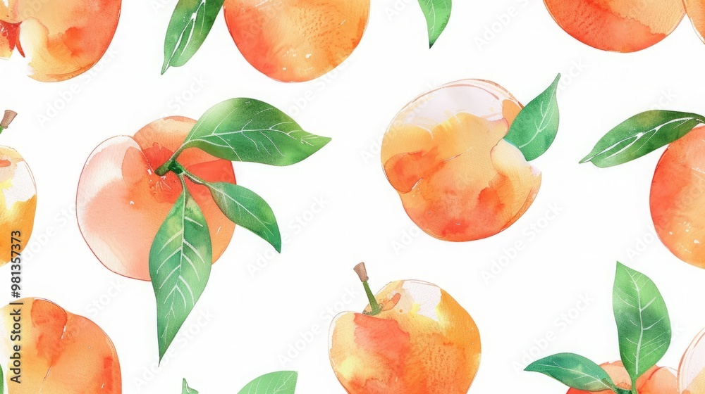 Watercolor peaches illustration Watercolor peaches illustration