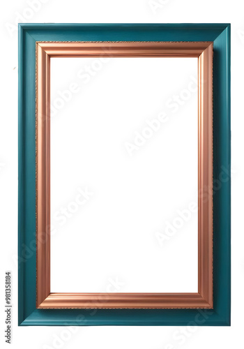 Antique Copper frame isolated on transparent background