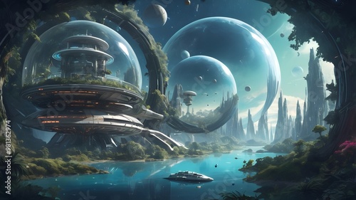 Fototapeta Naklejka Na Ścianę i Meble -  Orbital Space Station Haven