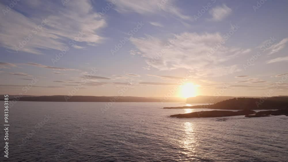 Sunset Glint On Norwegian Seas And Islands Sunset Glint On Norwegian Seas And Islands