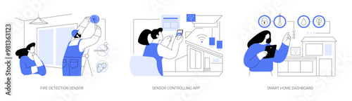 Smart home isolated cartoon vector illustrations se