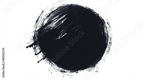 Circle grunge sketch A handdrawn black brush scribble in a circular shape Graffitistyle doodle strokes creating a rough and textured sphere or bubble logo