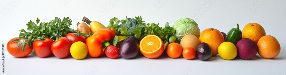 Fruit and vegetable banner with a white background. farmer's day Fruit and vegetable banner with a white background. farmer's day