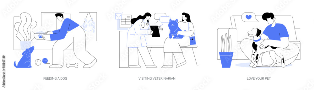 Pets routine isolated cartoon vector illustrations se Pets routine isolated cartoon vector illustrations se