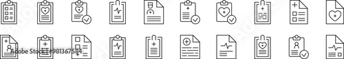 Medical Prescription Thin Icons Collection. Editable Stroke. Suitable for Web Sites, Books, Cards, Apps