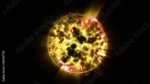 Wallpaper Mural energy sector.Futuristic magical plasma circle  glows in space.
 Torontodigital.ca