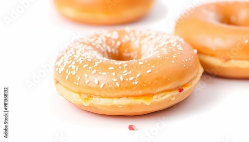 Creamy donuts isolated on white