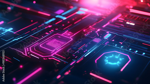 Futuristic Neon Subscribe Background