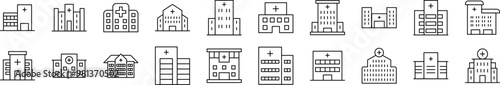 Hospital Collection of Thin Icons. Editable Stroke. Suitable for Web Sites, Books, Cards, Apps