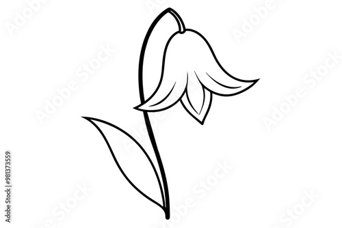 Cute Snow drop flower line art vector art illustration photo