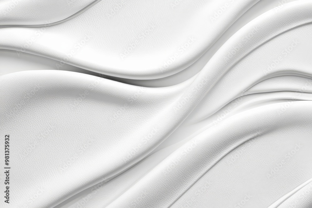 Obraz premium White leather surface with flowing wave lines