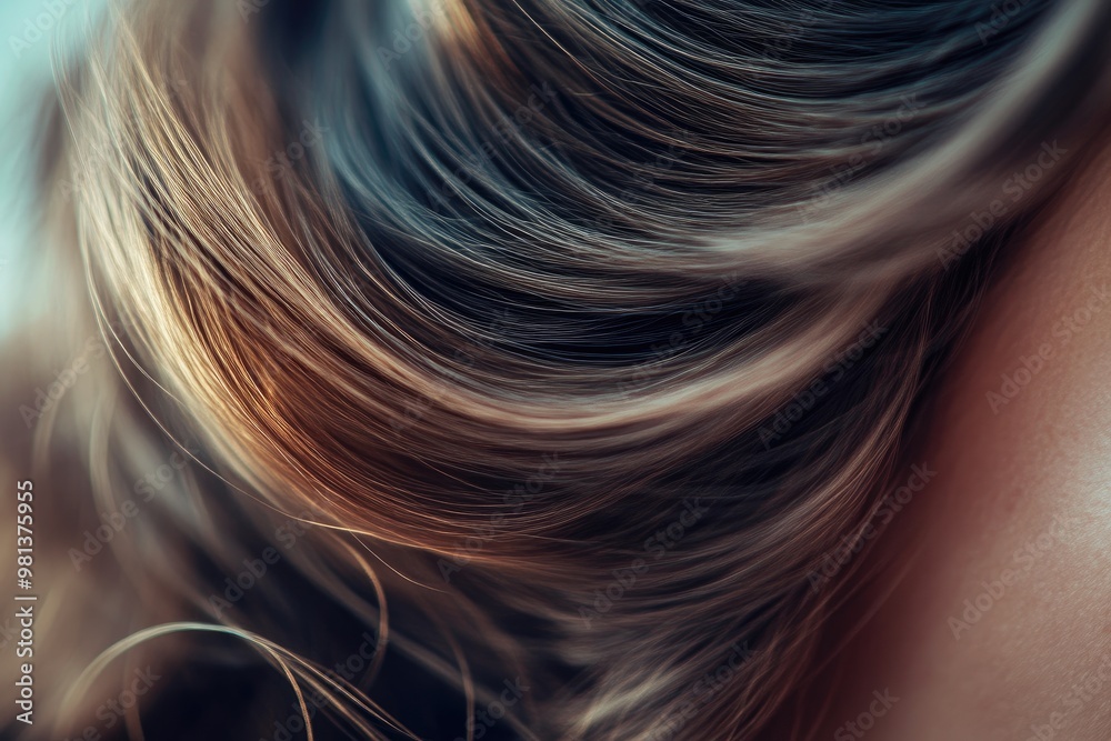 Naklejka premium Detailed View of Shiny and Vibrant Hair
