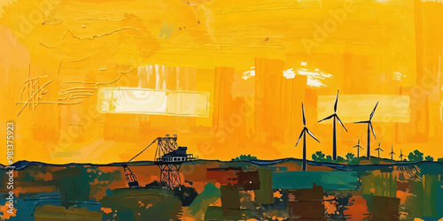 Clean Energy Transition digital paint illustration.