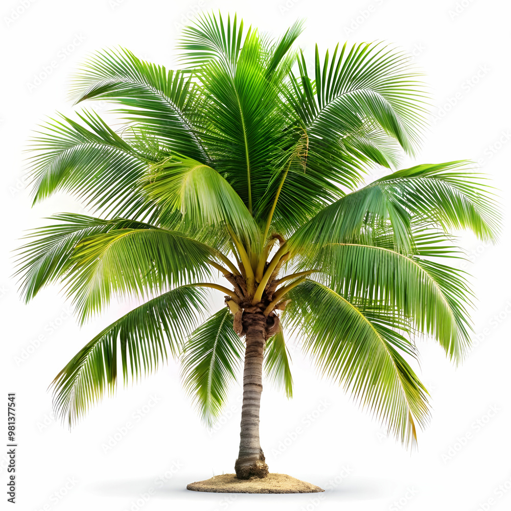 Obraz premium coconut tree with white background