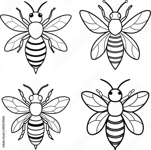 bee line art vector design