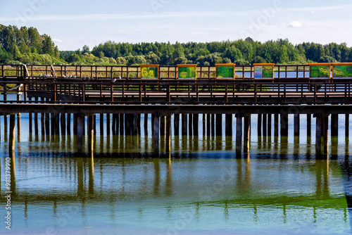 Obraz na płótnie Pomosty nad Zalewem Siemianówka, Podlasie, Polska w salonie